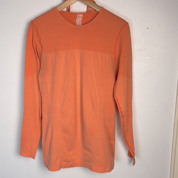 Fabletics Long Sleeve Seemless Coral Athletic Top and matching headband Large - Picture 5 of 17